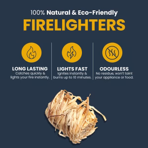 Eco Blaze Wool Firelighters - 50 Box - Spruce Wood Wool