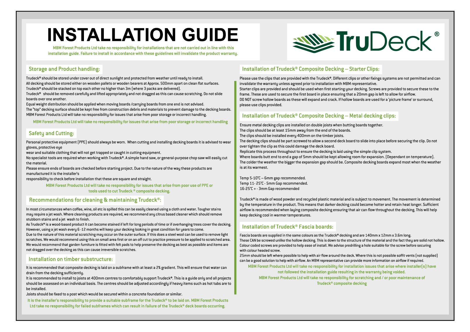 Trudeck-Installation-Guide